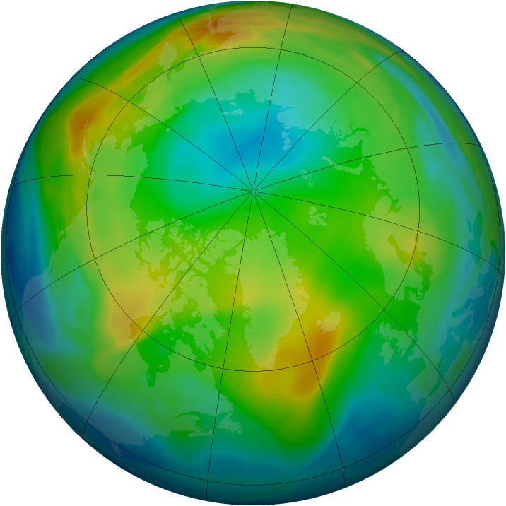 Arctic ozone map for 08 December 2004